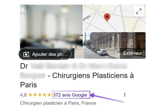 Plus de 100 avis Fiche Google
