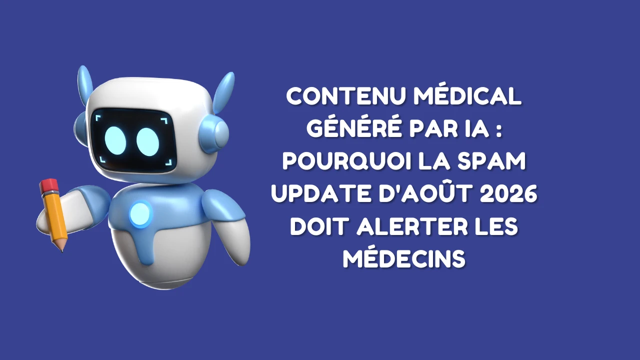 Contenu médical généré par IA : pourquoi la Spam Update d&rsquo;août 2026 doit alerter les médecins